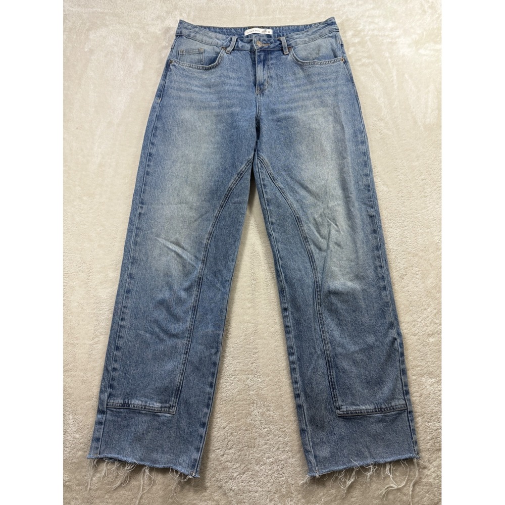 Altar'd State Womens ALT-T3574 Raw Hem Straight Blue Jeans 28 Meas: 30x29